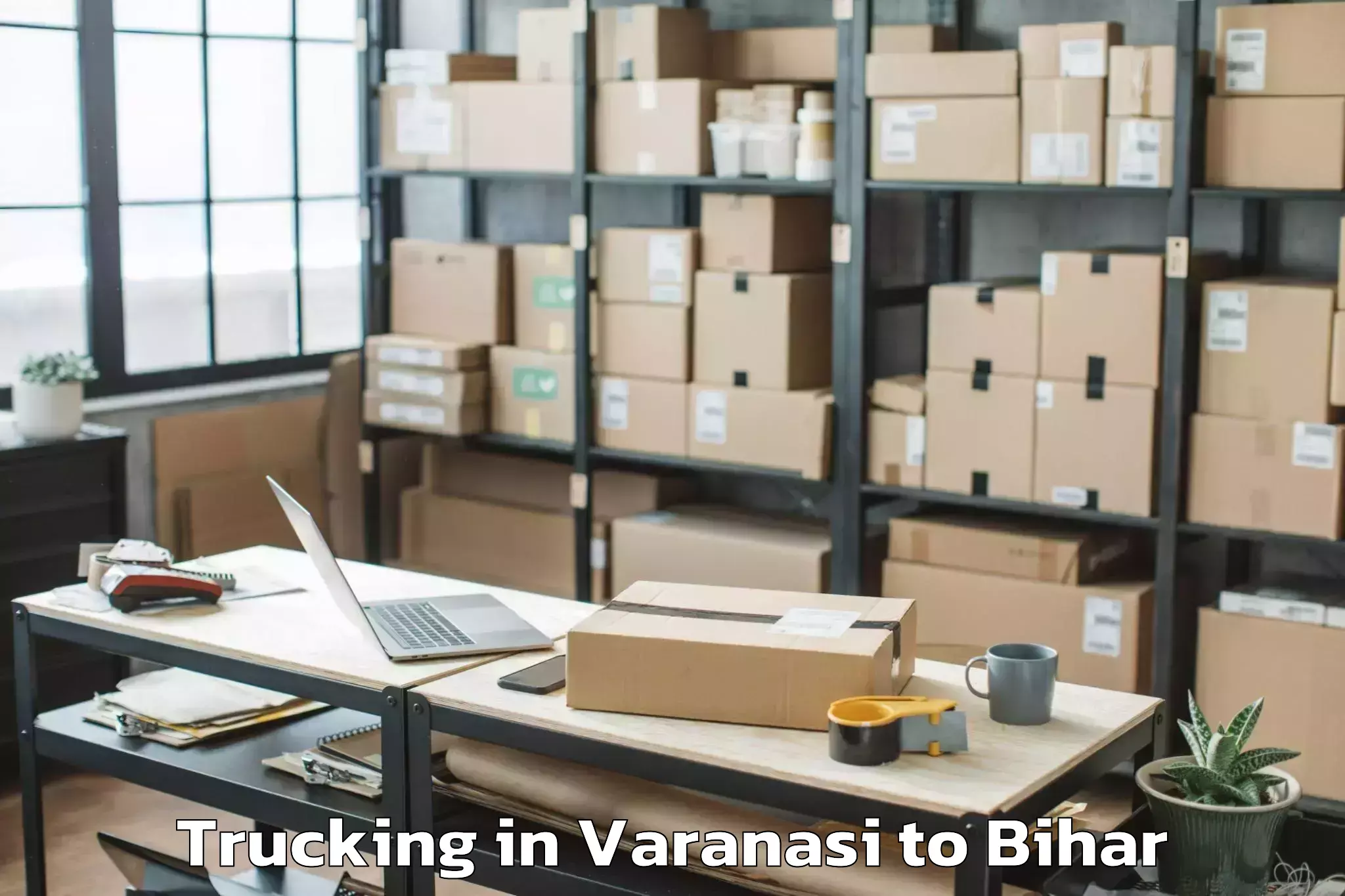 Top Varanasi to Bairgania Trucking Available